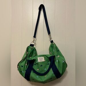 Rare Large Slone Ranger Whale Print Canvas Fabric Weekender Duffel Bag